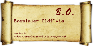 Breslauer Olívia névjegykártya